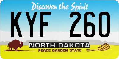 ND license plate KYF260