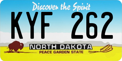 ND license plate KYF262