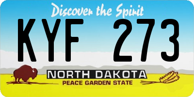 ND license plate KYF273