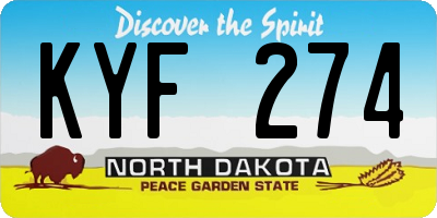 ND license plate KYF274