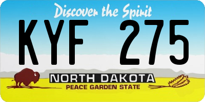 ND license plate KYF275