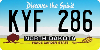 ND license plate KYF286