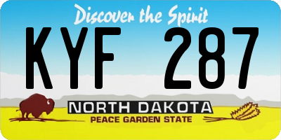 ND license plate KYF287