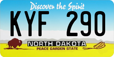 ND license plate KYF290