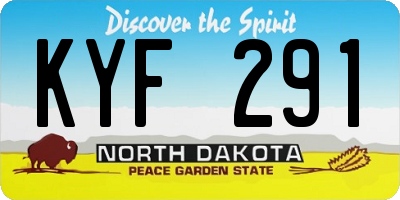 ND license plate KYF291