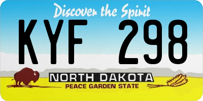 ND license plate KYF298