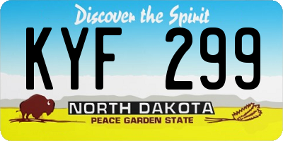 ND license plate KYF299
