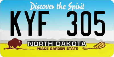 ND license plate KYF305