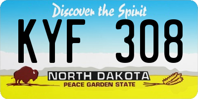 ND license plate KYF308