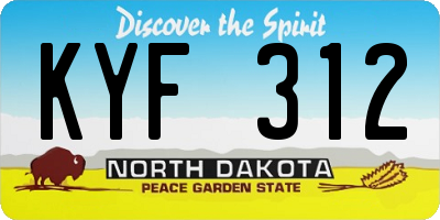 ND license plate KYF312