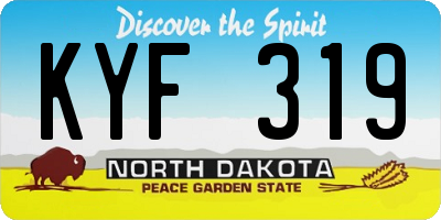 ND license plate KYF319