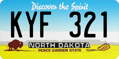 ND license plate KYF321
