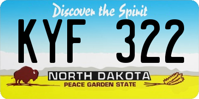 ND license plate KYF322