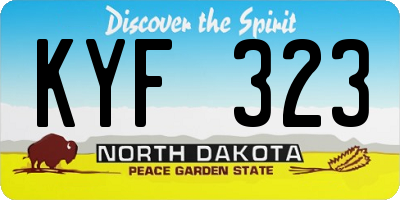 ND license plate KYF323