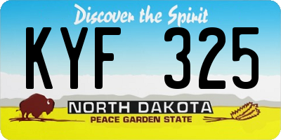 ND license plate KYF325