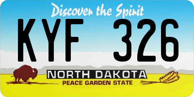 ND license plate KYF326