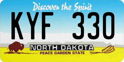 ND license plate KYF330