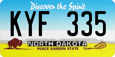 ND license plate KYF335