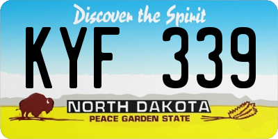 ND license plate KYF339