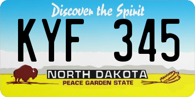 ND license plate KYF345