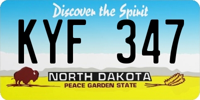 ND license plate KYF347