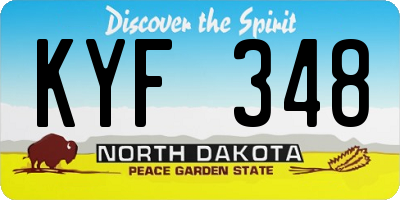 ND license plate KYF348