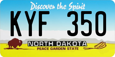 ND license plate KYF350