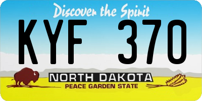 ND license plate KYF370