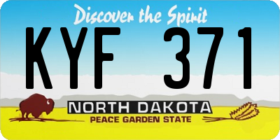 ND license plate KYF371