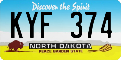 ND license plate KYF374