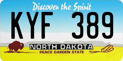ND license plate KYF389