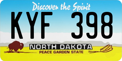 ND license plate KYF398