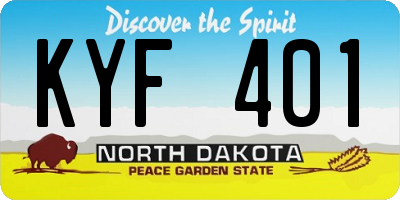 ND license plate KYF401