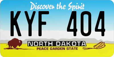 ND license plate KYF404
