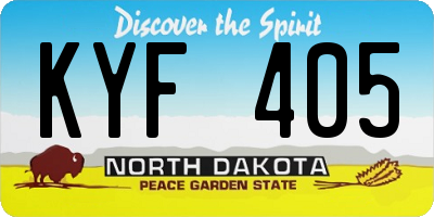 ND license plate KYF405