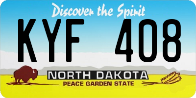 ND license plate KYF408