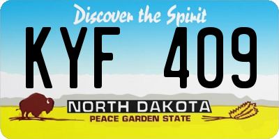 ND license plate KYF409