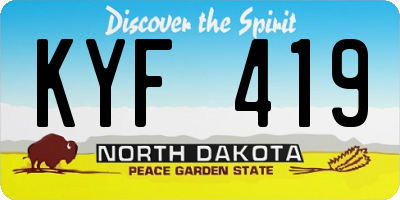 ND license plate KYF419