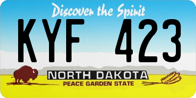 ND license plate KYF423