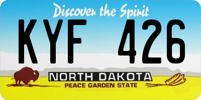 ND license plate KYF426