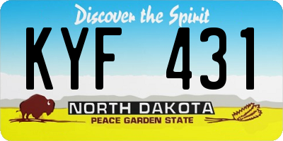 ND license plate KYF431