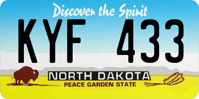 ND license plate KYF433