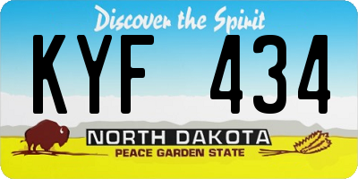 ND license plate KYF434