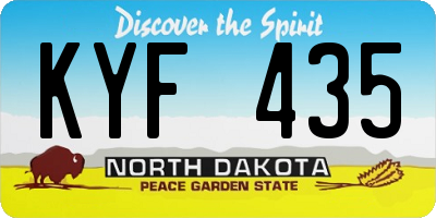 ND license plate KYF435