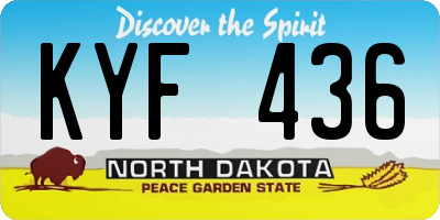 ND license plate KYF436