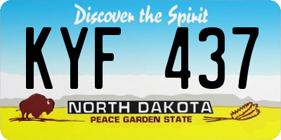 ND license plate KYF437