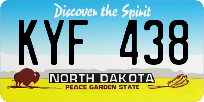 ND license plate KYF438