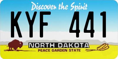 ND license plate KYF441