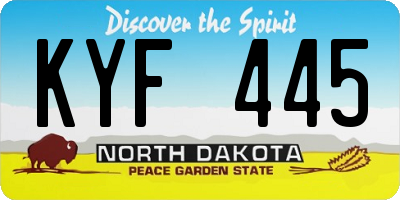 ND license plate KYF445