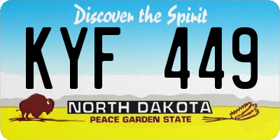 ND license plate KYF449